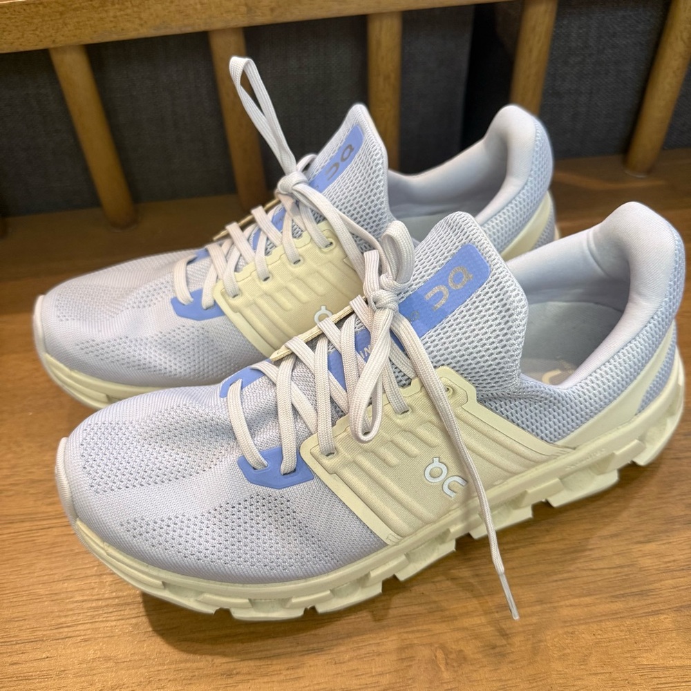 On Cloudswift 3 AD Running Shoe in Pastel Blue (Heather) and Cream